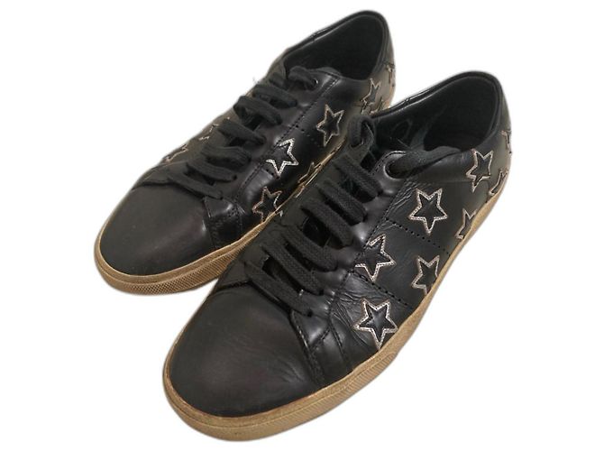 Zapatillas Saint Laurent de piel de cordero negra Negro