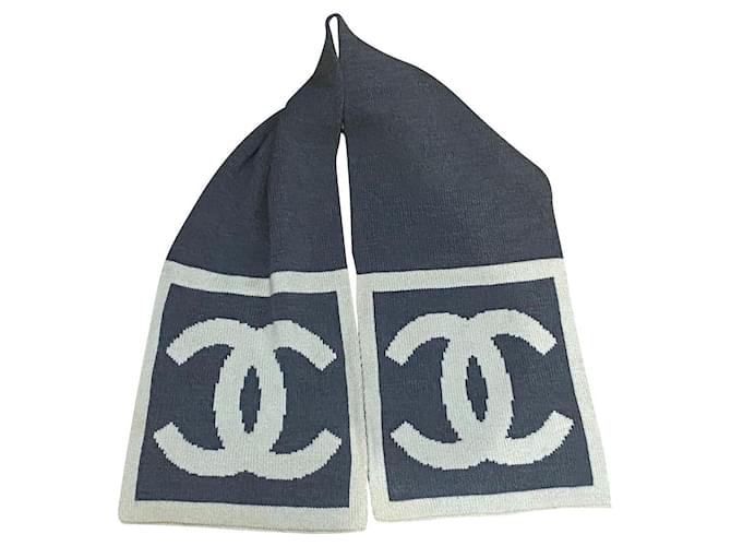 Chanel Scarves Beige Grey Wool  ref.429416