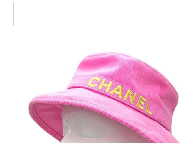 Chanel Chapéus Rosa Algodão  ref.429420