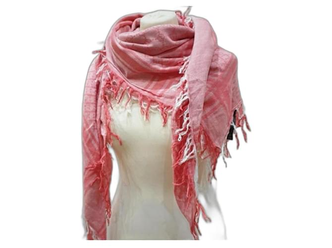 Gucci Pashmina Carré-Schal in Rosa Pink Baumwolle  ref.429429