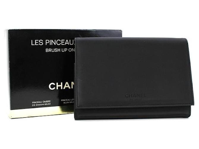 Conjunto de escova de maquiagem e bolsa Chanel LES PINCEAUX DE CHANE Preto Nylon  ref.429447