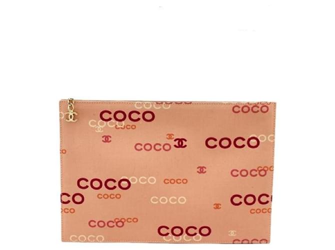 Used] Rare Chanel CHANEL Coco Print COCO Print Pouch Clutch Bag
