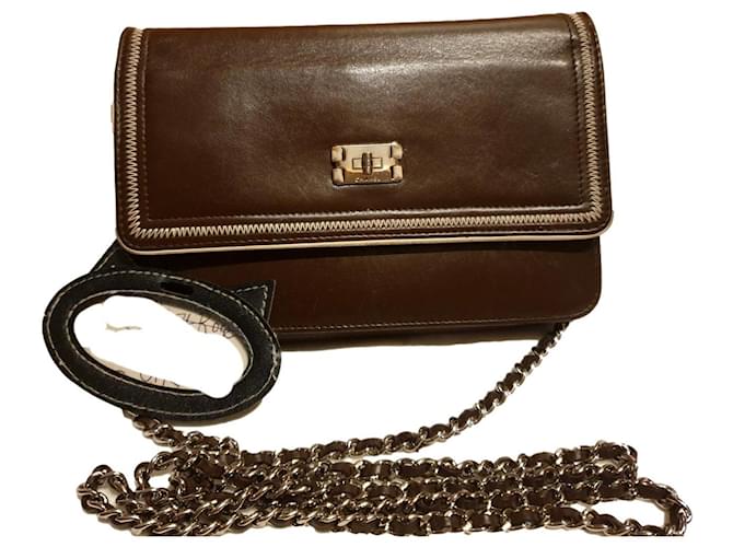 Chanel wallet on chain Cuir Chocolat  ref.429520