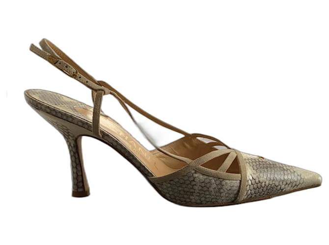 Chanel Fersen Grau Creme Python