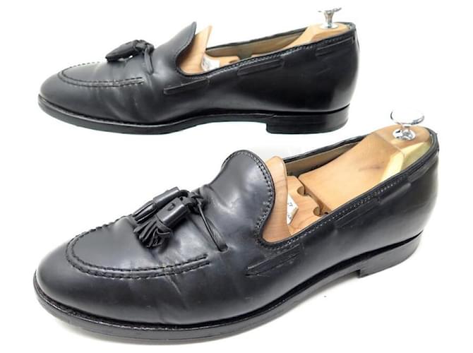 Autre Marque Sapatos ALDEN Mocassins com pompons 10b 44 LOAFERS BLACK CORDOVAN COURO Preto  ref.429975