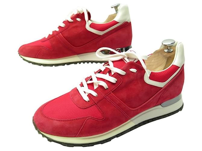 NEW LOUIS VUITTON RUNAWAY SHOES 41 RED SUEDE SNEAKERS SUEDE
