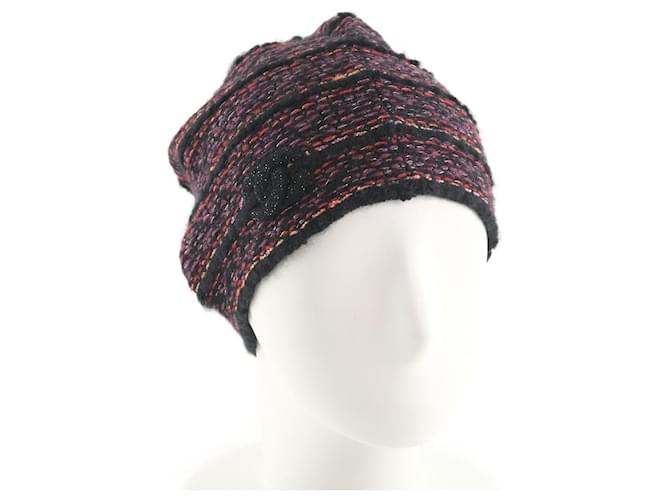 Used] Chanel Coco mark x wool black ladies knit cap Red ref.430172 - Joli  Closet