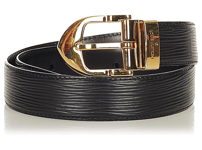 LOUIS VUITTON Belt EPI black leather - Cintura nera Louis Vuitton pelle EPI