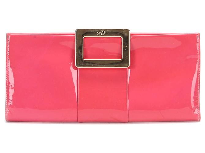 Pochette Roger Vivier Rosa Pelle verniciata ref.430356 - Joli Closet