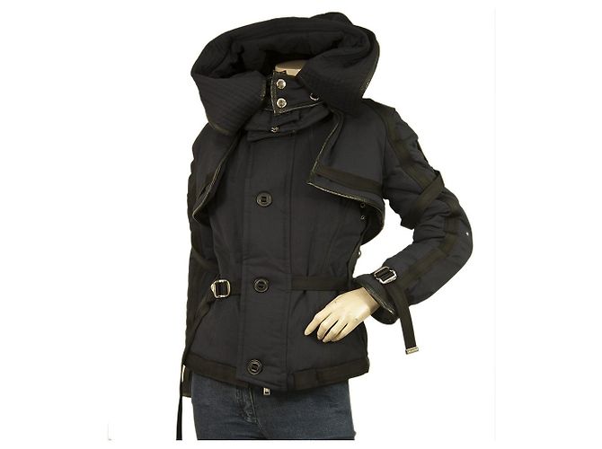 Dsquared2 D2 azul 2 Conjunto de peças tamanho colete e jaqueta bolero com capuz 42