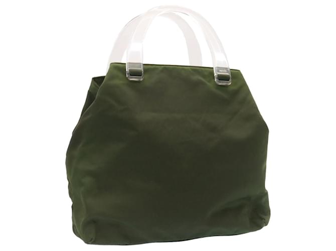 PRADA Hand Bag Nylon Khaki Auth ti538  ref.430688