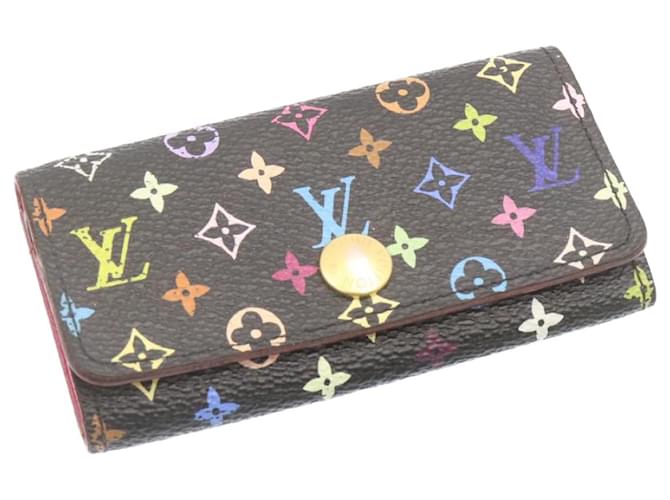 LOUIS VUITTON Multicles Multicolor Canvas 4 Key Holder Black