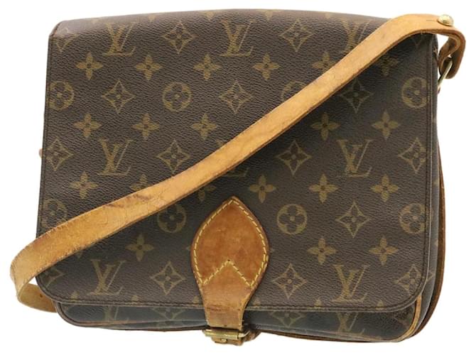 Auth Louis Vuitton Monogram Cartouchiere GM Shoulder Crossbody 