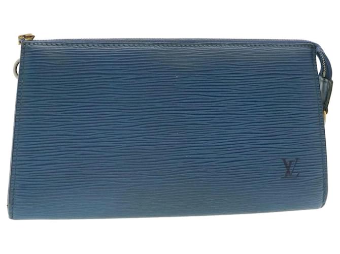 LOUIS VUITTON Epi Pochette Accessoires Pochette Bleu M52985 LV Auth yk2839 Cuir  ref.430775