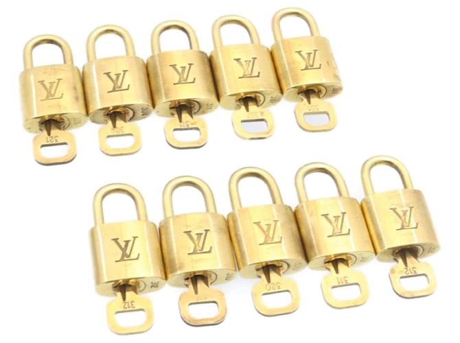 cadenas Louis Vuitton 10set Gold Tone LV Auth gt1425 Métal  ref.430993