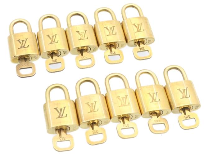 Louis Vuitton padlock 10set Gold Tone LV Auth gt1299 Metal  ref.430997