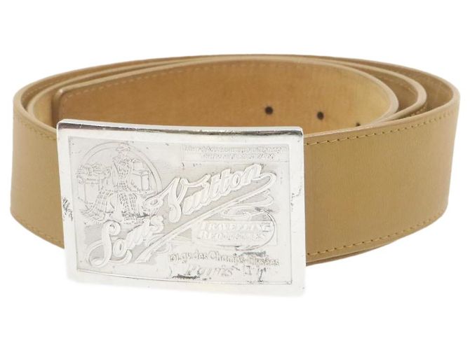 LOUIS VUITTON Cintura Jeans Ceinture Beige M6812 LV Auth im044