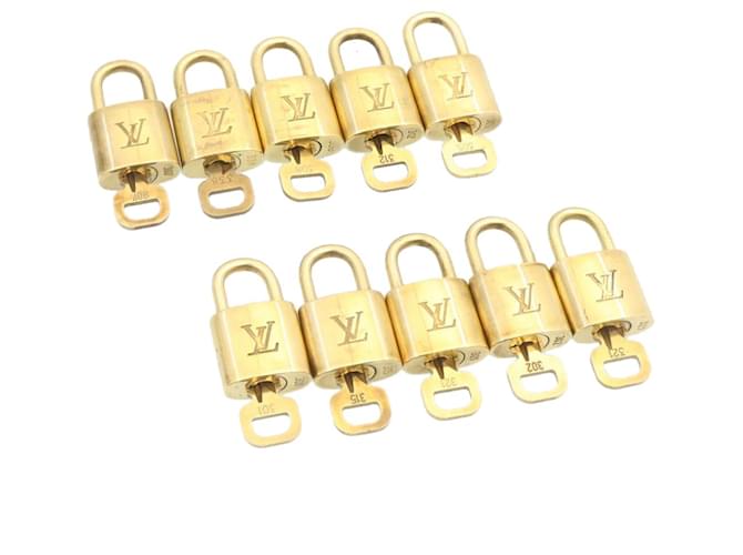 Louis Vuitton Vorhängeschloss 10set Vorhängeschloss Gold Tone LV Auth jk468 Metall  ref.431399