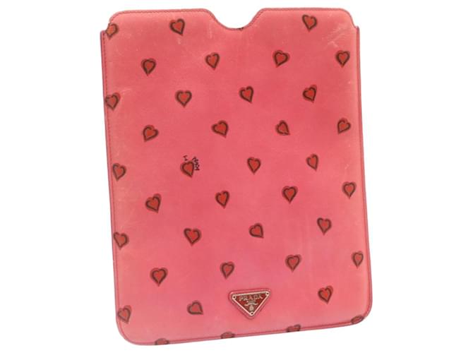 Saffiano PRADA Tablet iPad Case Safiano Leather Pink Auth th1818  ref.431449