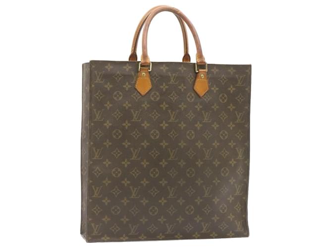 LOUIS VUITTON Monogram Sac Plat Hand Bag M51140 LV Auth jk284