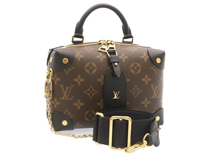 Petite malle souple cloth handbag Louis Vuitton Brown in Cloth