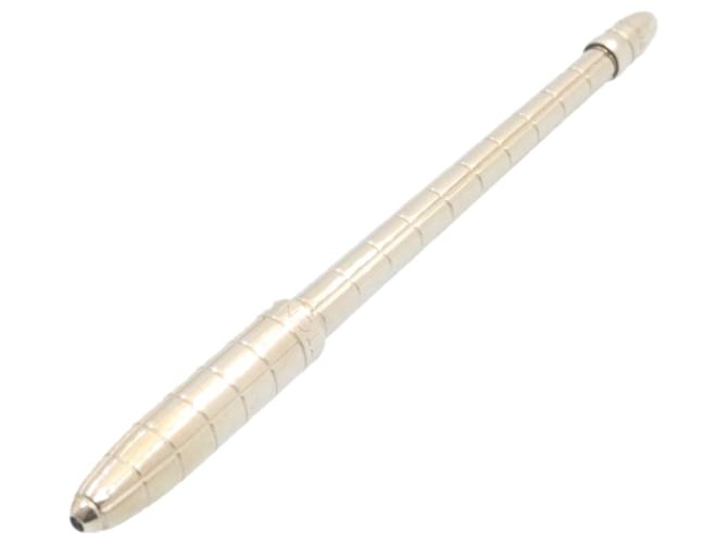 LOUIS VUITTON Ballpoint Pen Stylo Agenda Silver Tone LV Auth 22505 Silvery Pony-style calfskin  ref.431632