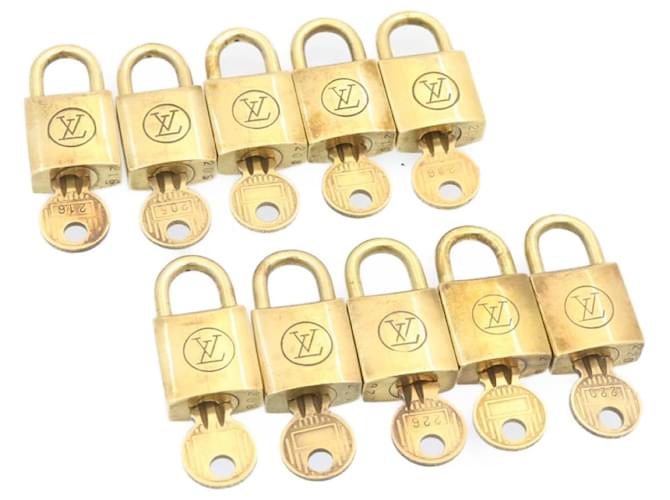 Louis Vuitton padlock 10set Vintage Gold Tone LV Auth 24411 Metal  ref.431843