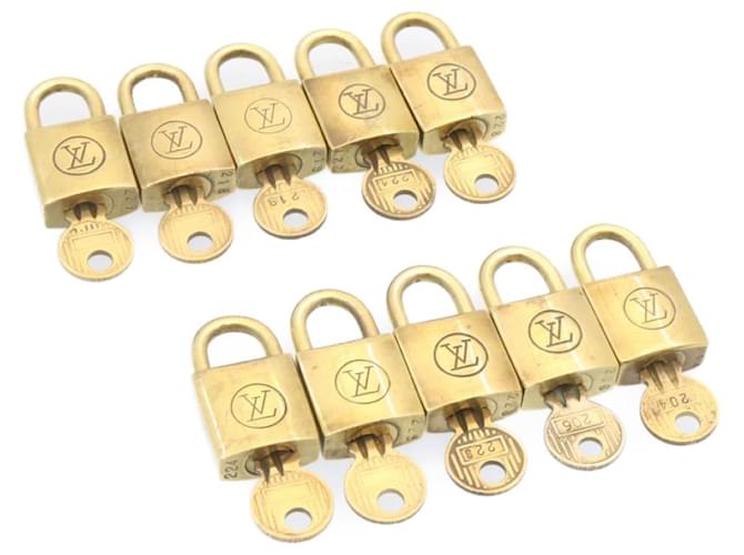Louis Vuitton padlock 10set Vintage Gold Tone LV Auth 24410 Metal  ref.431845