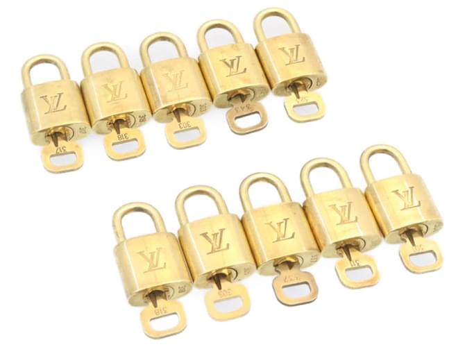 Louis Vuitton Vorhängeschloss 10set Vorhängeschloss Gold Tone LV Auth als283 Metall  ref.431906