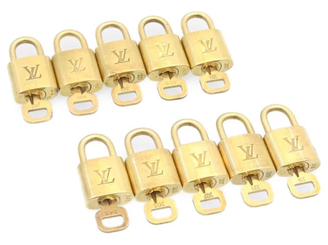 Louis Vuitton Vorhängeschloss 10set Vorhängeschloss Gold Tone LV Auth als284 Metall  ref.431910