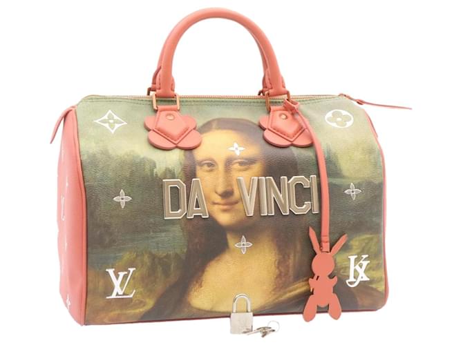 LOUIS VUITTON MASTERS Da Vinci Mona Lisa Speedy 30 Borsa a mano M43002 auth 24394 Rosa Pelle  ref.432010