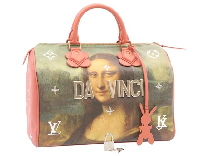 LOUIS VUITTON MASTERS Da Vinci Mona Lisa Speedy 30 Handtasche M.43002 Auth 24394 Pink Leder  ref.432010