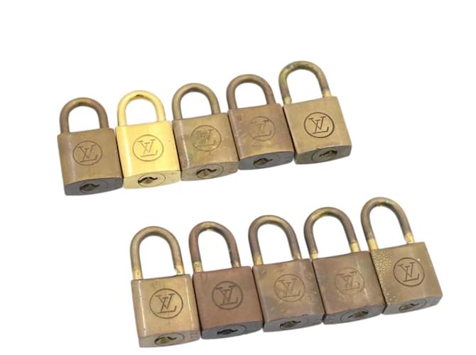 Louis Vuitton Gold Tone Vintage Padlock and Keys