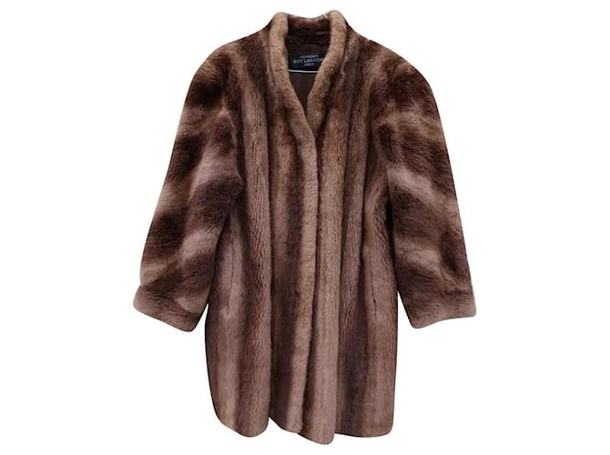 Guy Laroche Coats, Outerwear Brown Beige Fur  ref.432909