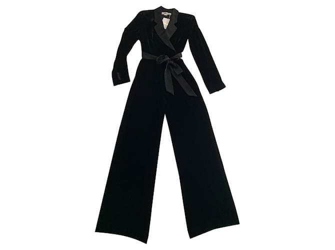 Diane Von Furstenberg Jumpsuits Black Silk Velvet  ref.432931