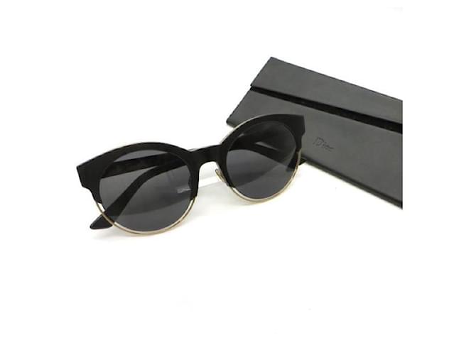 [Gebraucht] Christian Dior SIDERAL1 Sonnenbrille J63Y1 Sideral Runde Brille Logo Brille Unisex 53 □ 21 145 Schwarze Dior-Brille Kunststoff  ref.432980