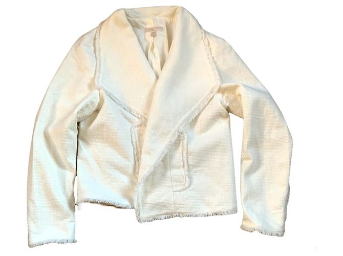 Abrigo Michael Kors blanco de algodón y acrílico XL
