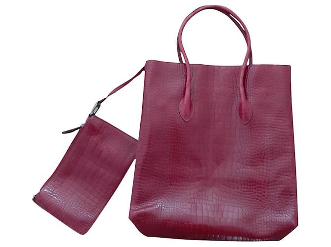 Alaïa Leather Tote Red  ref.433457