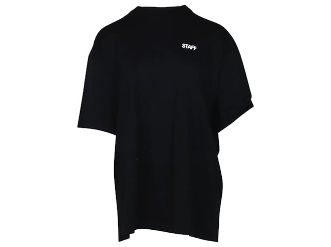 Vêtements Camisa de algodón negro con cuello redondo y estampado Staff de Vetements  ref.433551