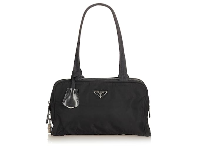 Prada Black Tessuto Shoulder Bag Nylon Cloth  ref.433820