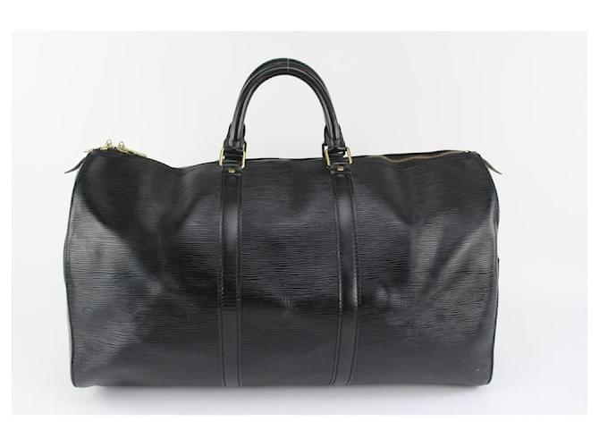 Keepall leather travel bag Louis Vuitton Black in Leather - 35081336