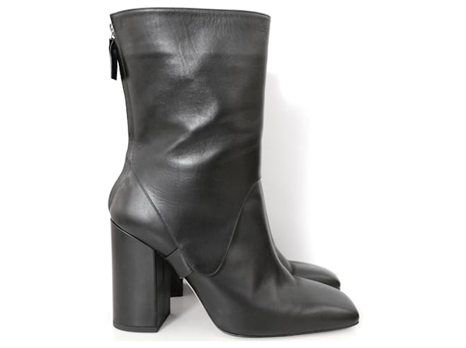 Victoria Beckham Square Toe Saddle Boots Black Leather  ref.434146
