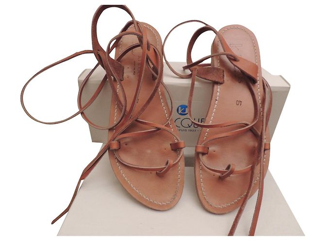 K JACQUES ICONIC BIKINI SANDALS! Caramel
