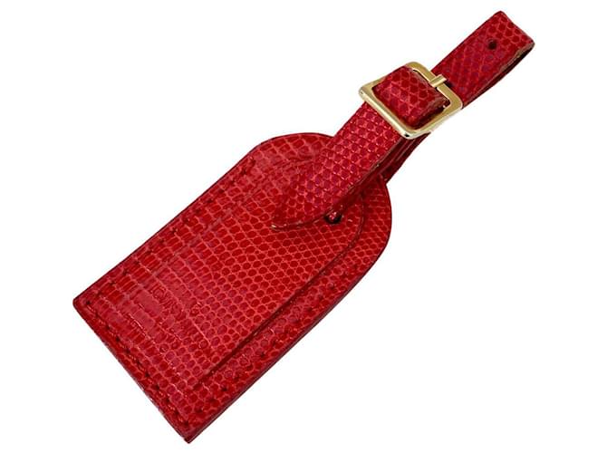 Louis Vuitton bag charm / luggage bag tag Red Exotic leather ref.434181 -  Joli Closet