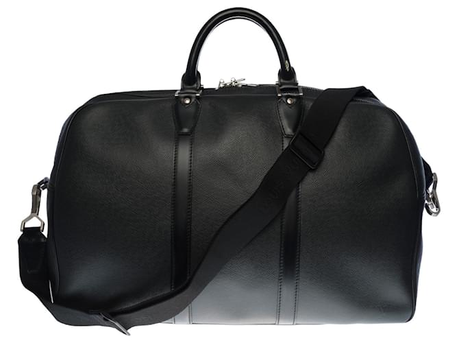 La bolsa de viaje esencial "Kendall" de Louis Vuitton 48cm en cuero taiga negro,  ref.434186