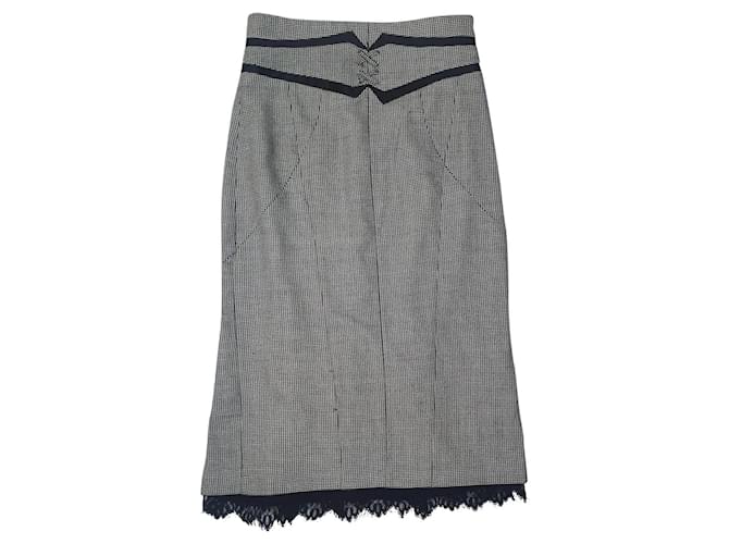 Karen Millen Skirts Black Polyester Wool Viscose  ref.434260