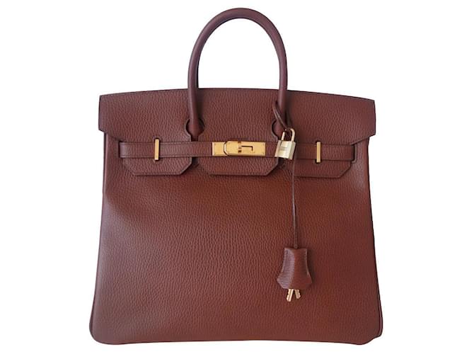 Hermes Hand Bag Haut a courroies 32 Browns Leather