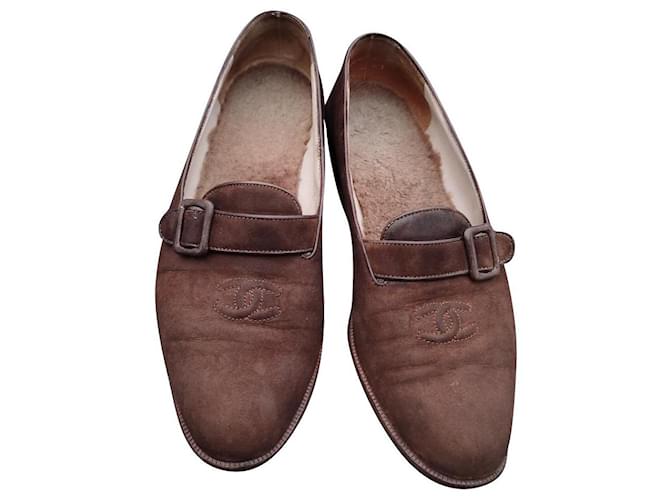 Chanel Leather loafers Brown Suede ref.434946 - Joli Closet