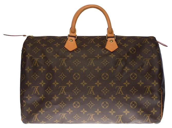Stunning Louis Vuitton Speedy Handbag 40 in brown monogram canvas, garniture en métal doré Cloth  ref.434950