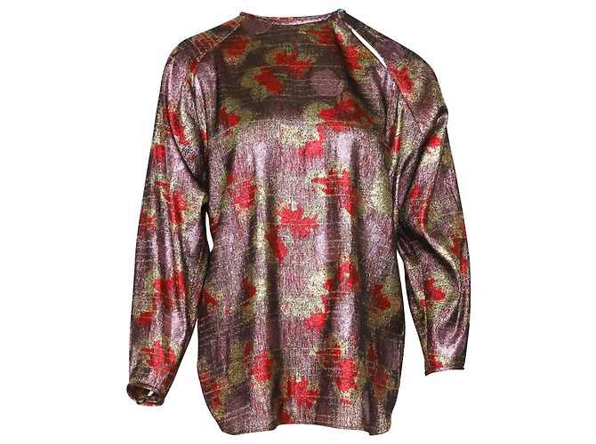Isabel Marant Top Wilny in lurex e seta multicolor D'oro Metallico